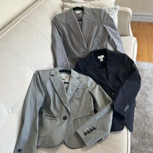 Ann Taylor Women's Blazer Set - Gray, Light Gray, Black